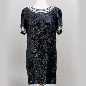 Vintage OLEG CASSINI Black Tie Dress